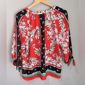 Fig & Flower Boho Floral Tunic Blouse